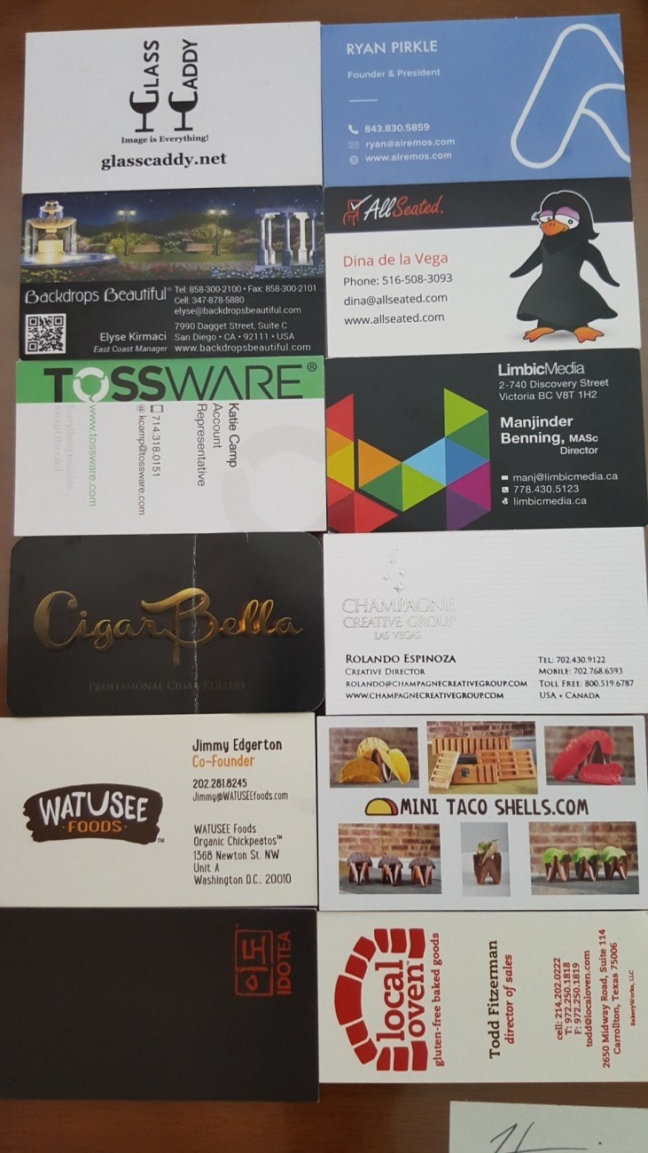 Catersource 2016 Las Vegas business cards