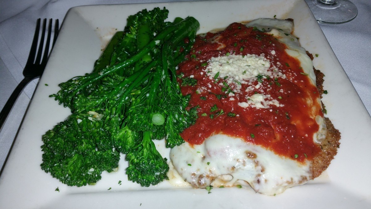 Veal Parmigiana at Gratzzi, ESC meeting just ended