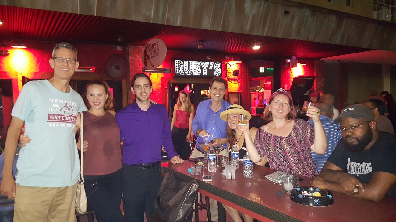 Entrepreneur Social Club at venue NOVA 535 DTSP dinner at Brick and Mortar then Ruby's Elixir