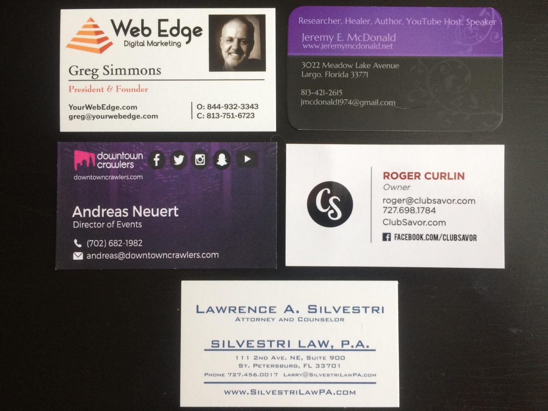 2017 11-16 Entrepreneur Social Club at-Queens head in DTSP business cards