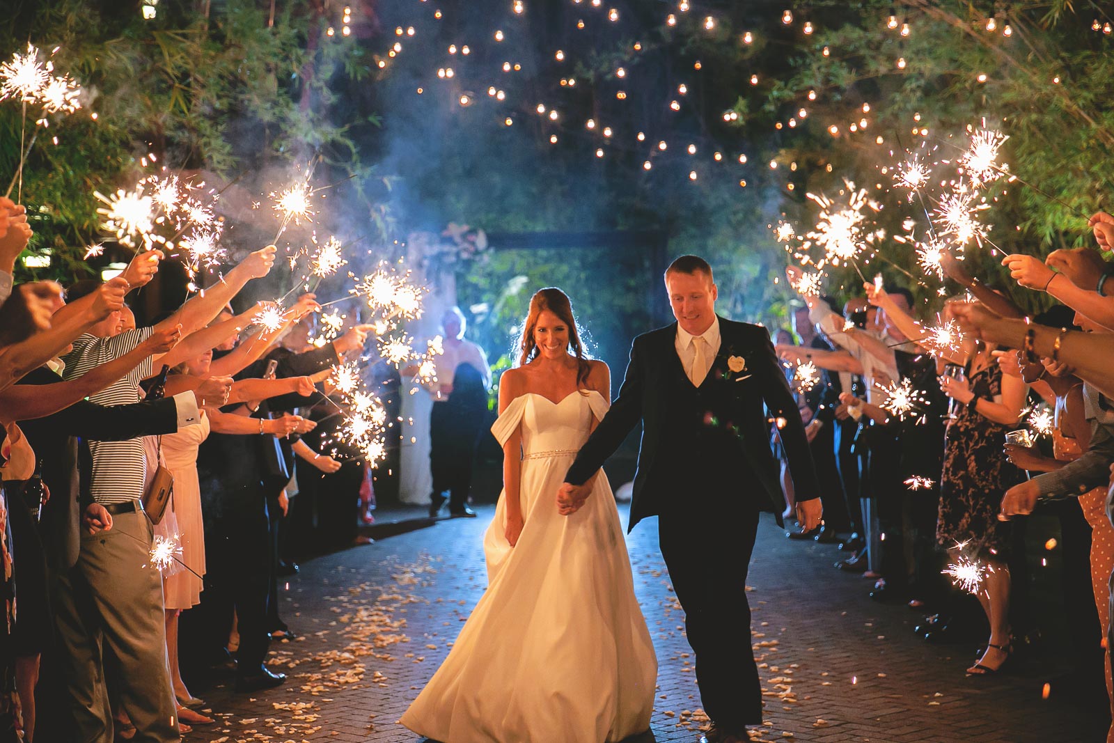 Sparkler Exit through our Brick and Bamboo Courtyard at Historic Downtown St. Pete venue NOVA 535