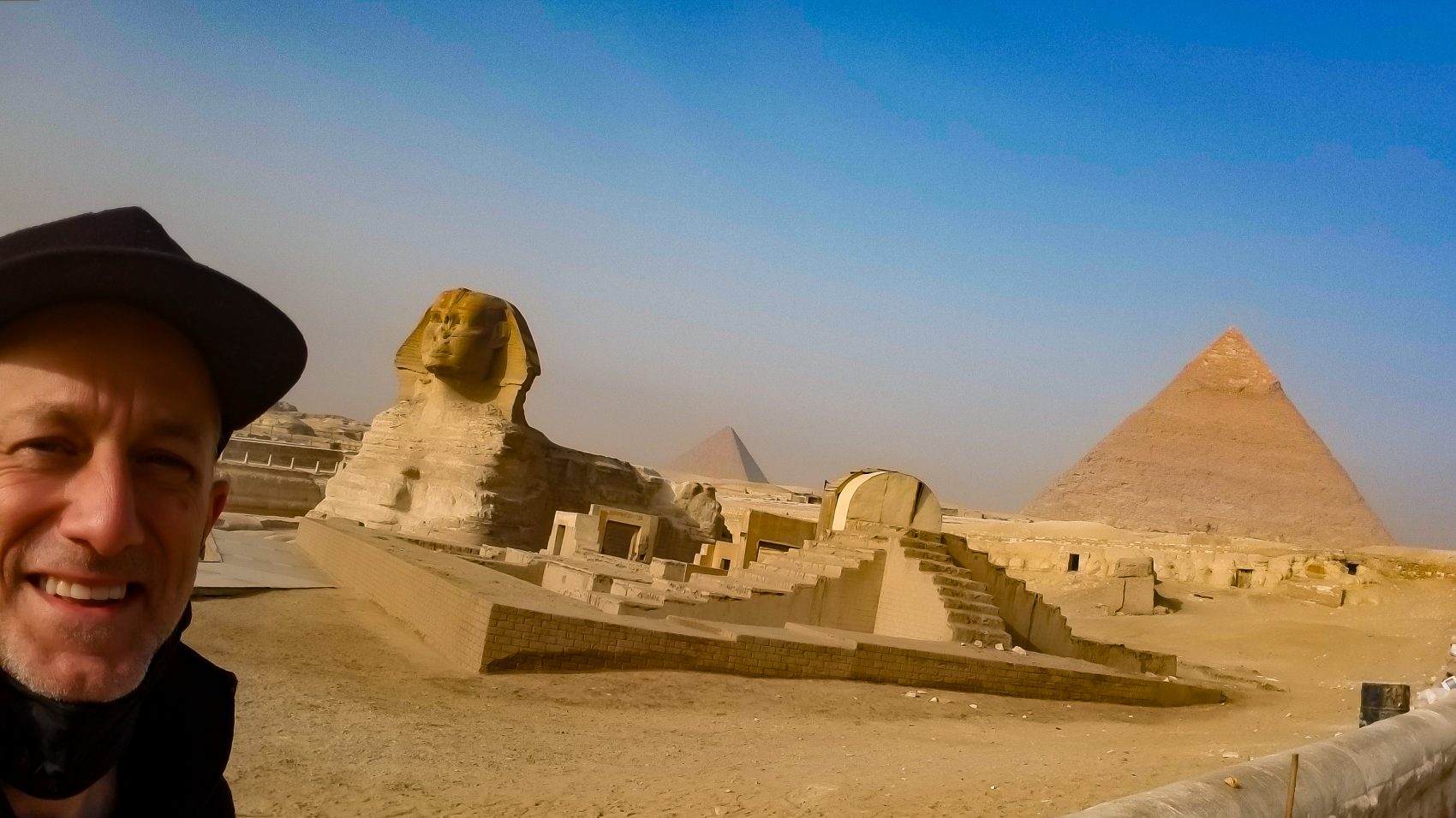 2019 02-24 Giza Great Pyramids morning tour Great Sphinx Michael Scott Novilla in Egypt
